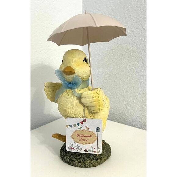 Cottontail Lane Rainy Day SILLY GOOSE Themed Duck Pink Umbrella- Spring Decor - Picture 2 of 4